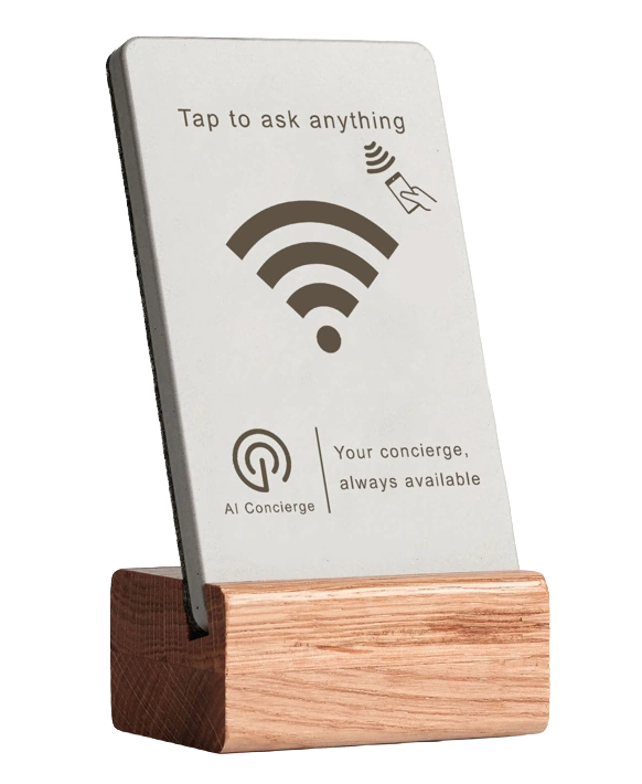 Guest Concierge NFC device — tap to connect with your concierge